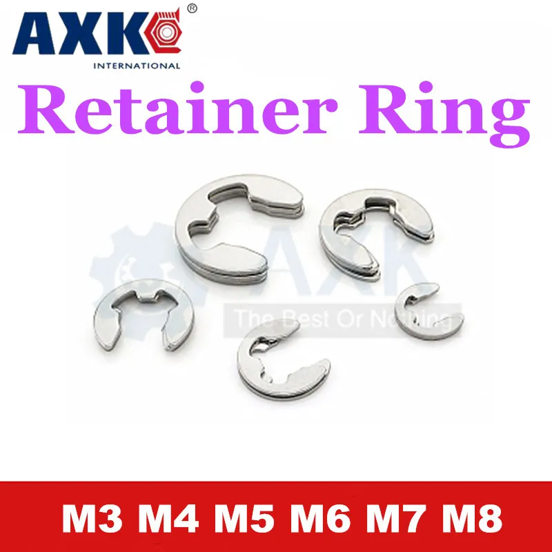 AXK M3 M4 M5 M6 M7 M8 стопорное кольцо из нержавеющей стали с фиксатором для мешков е-образная Пряжка Сплит шайбы стопорный вал