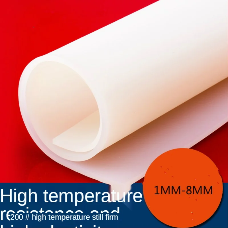 Feuille Caoutchouc Silicone 500x500mm - Épaisseur 0.5-20mm, Translucide, Résiste -60°C à 200°C, Pour Joints, Isolation