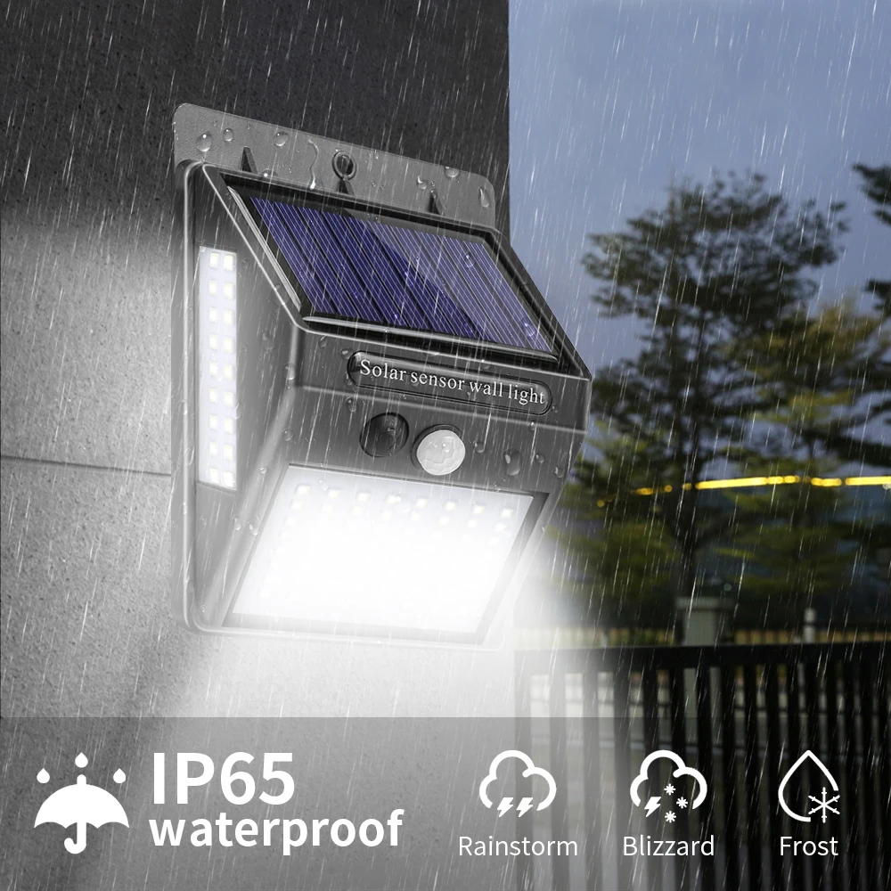 Solar Light Outdoor Solar Lamp PIR Motion Sensor Wall Light Waterproof Solar Powered Sunlight for Garden 100/140 LED