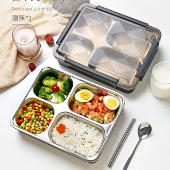 

Lunch Box Containers with Compartments 304 Stainless Steel Food Container 3 / 4 / 5 Compartment for Kids Office 1500ML 2300ML