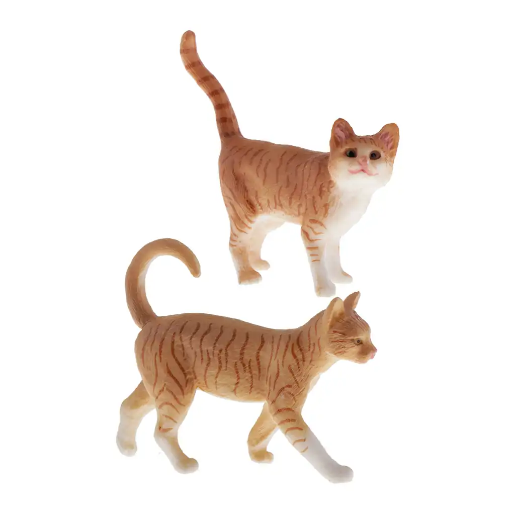 2ピース セットかわいい猫フィギュアおもちゃ現実的な猫モデル置物現実的な動物モデル猫置物グッズおもちゃの装飾のおもちゃ Aliexpress