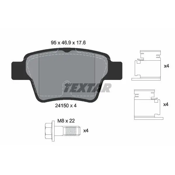 Колодки дисковые задние Citroen C4, Peugeot 307 1.4-2.0/HDi 16V