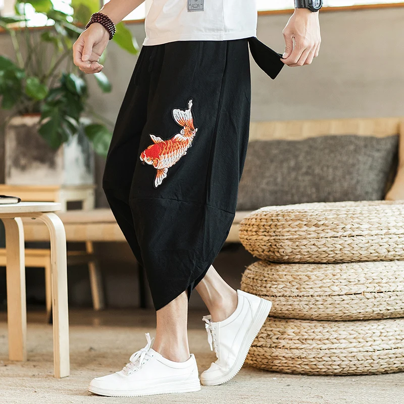 

2021 Summer Fashion Jogger Harem Pant Men Black Baggy Cotton Casual Calf Pants Male Hip Hop Oversized Streetwear Korean Trousers