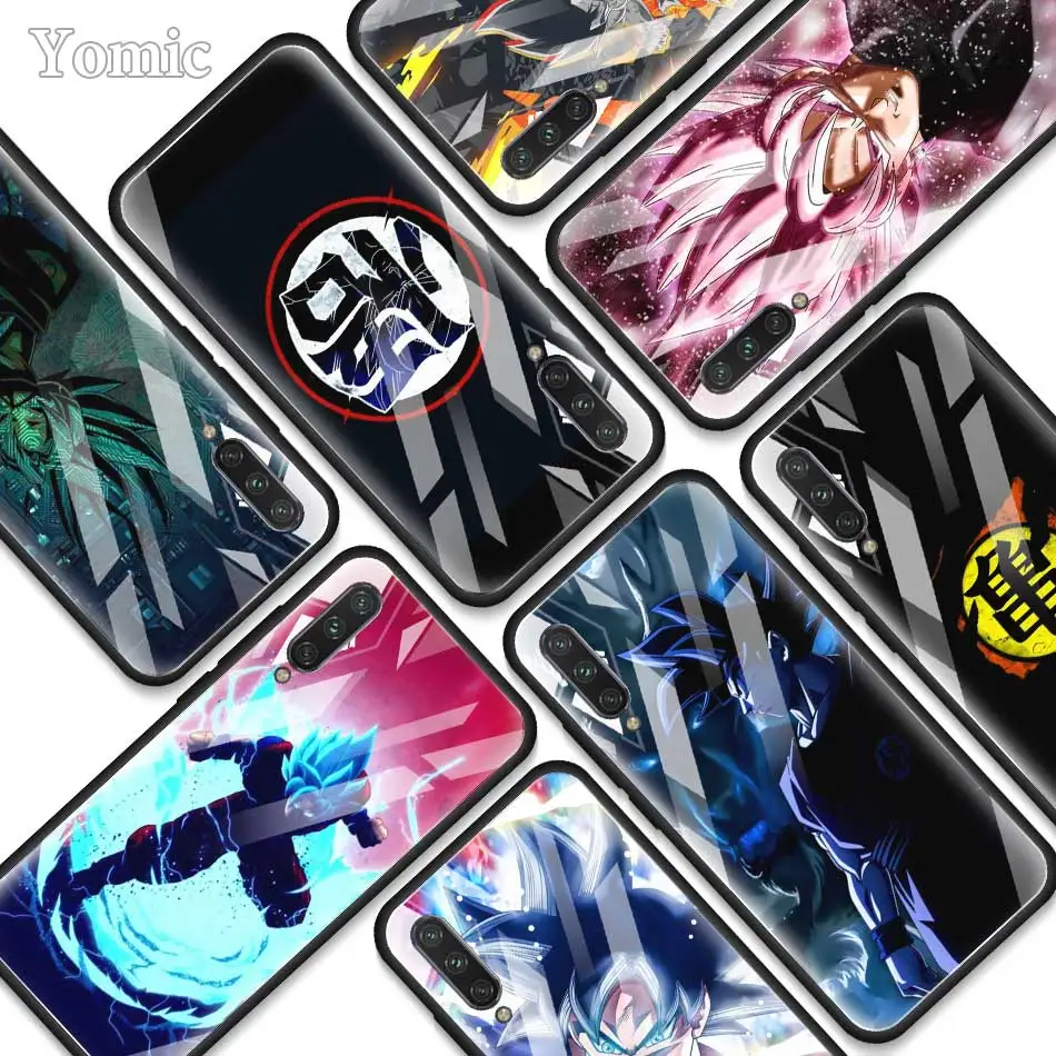 

Dragon Ball Super Son Goku Tempered Glass Phone Case for Xiaomi A3 Lite Redmi Note 7 6 Pro K20 Pro Redmi 7 Soft Edge Cover