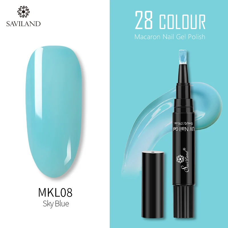 SAVILAND Macaron 28 цветов гель лак для ногтей ручка новейший блеск замачивающийся лак для ногтей праймер верхнее покрытие waldler УФ инструменты для дизайна ногтей - Цвет: MKL08
