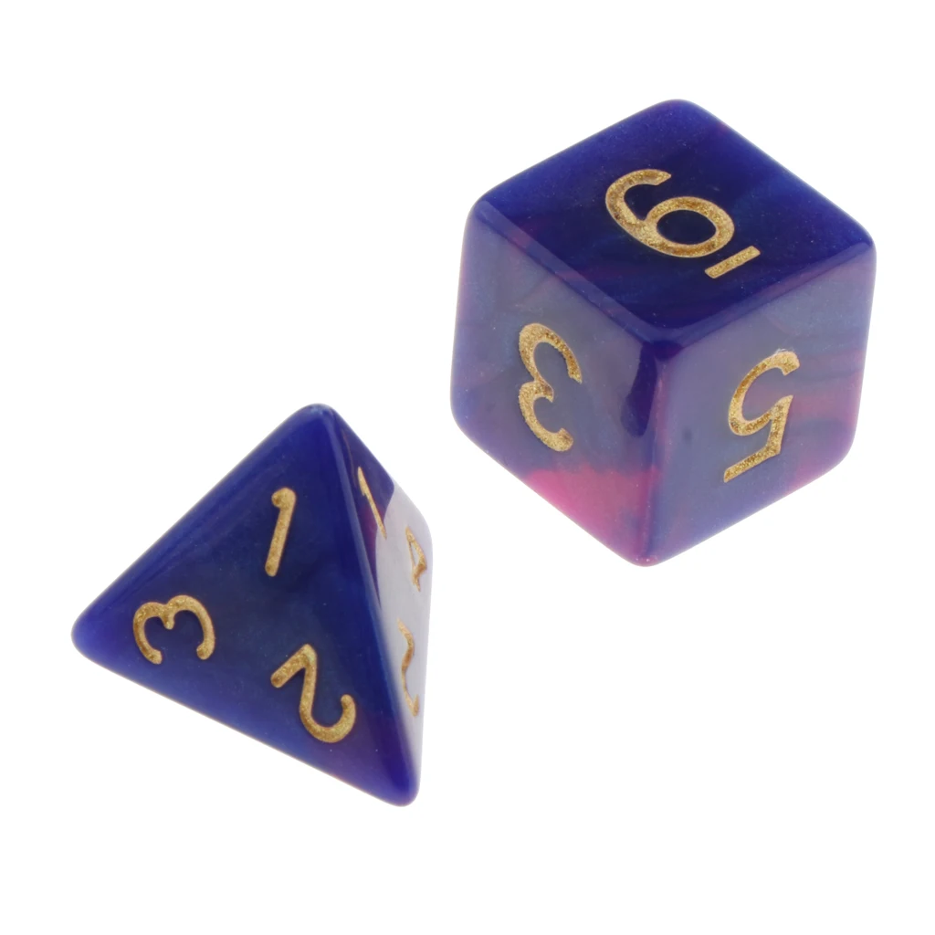 Pack of 7 Polyhedral Dices Table Board Games Party KTV for Dungeon and Dragons Polyhedral Dice Games DND Dice Set Kids Math Toys