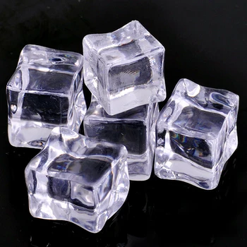 

20Pcs/Set Acrylic Simulation Ice Cube Highly Transparent Decorative Ice Cubes for Photography Accessories Props Decoration