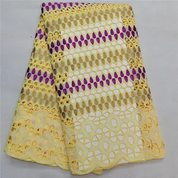 

Pretty Embroidery African Cotton Lace Fabric For Making Dress NCH70(5yards/lot) Many Color
