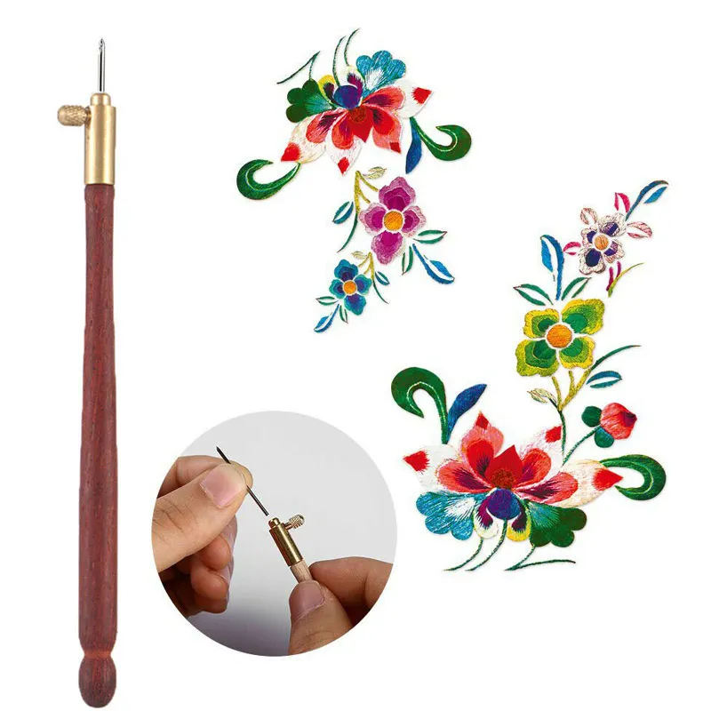 Tambour Hook with 3 Needles 70 100-120 Embroidery Beading Crochet Tool