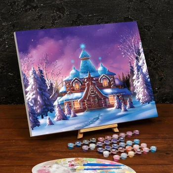 

Painting by numbers on canvas with stretcher "Fairy tower" 40 × 50 cm