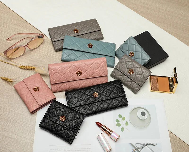 Модный женский короткий кошелек в стиле ретро с золотыми цветами новинка 2020