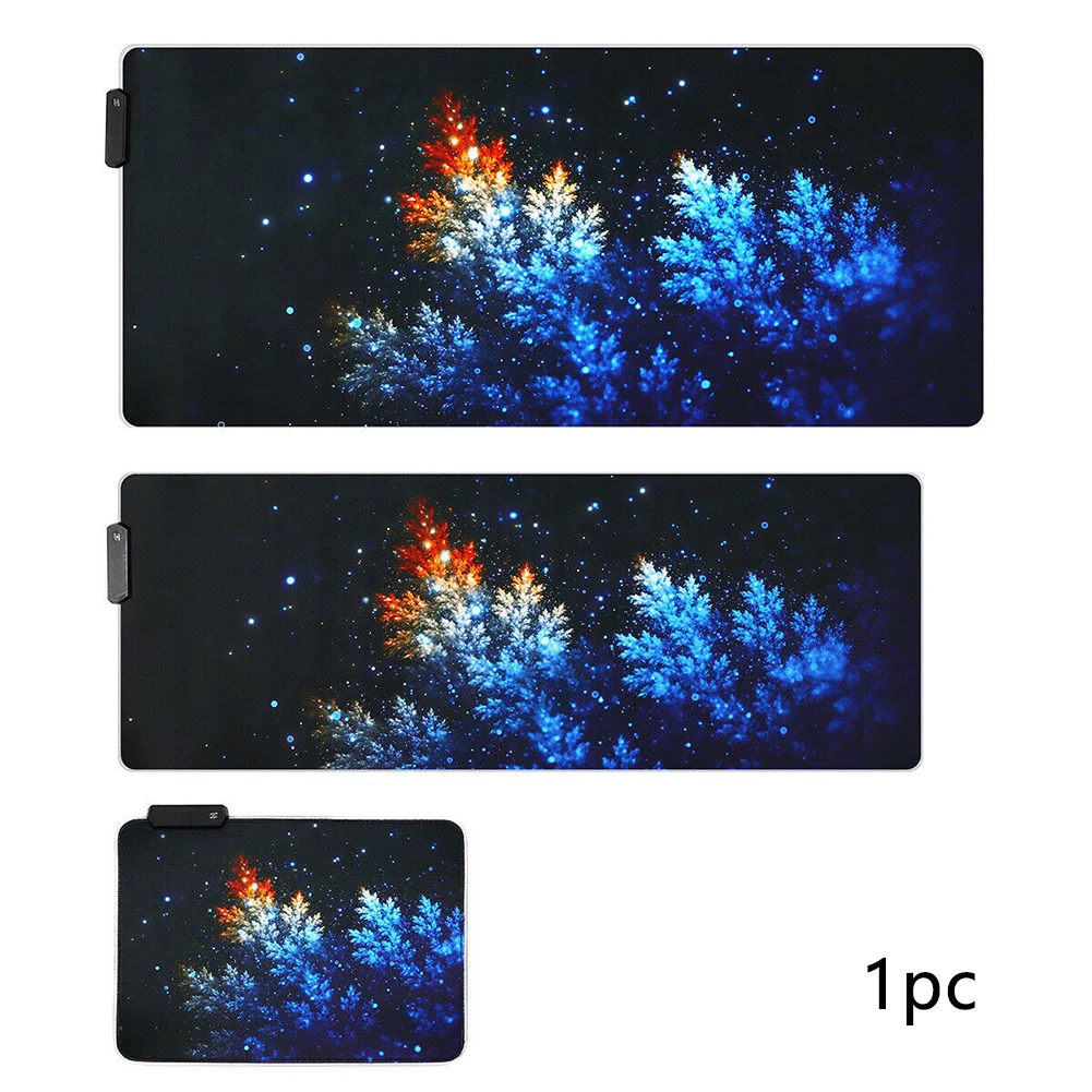 Настольный цветной нескользящий коврик для ПК, для дома и офиса, RGB, декоративный коврик для мыши, резиновый, для ноутбука, USB кабель, светодиодный, светящийся, игровой