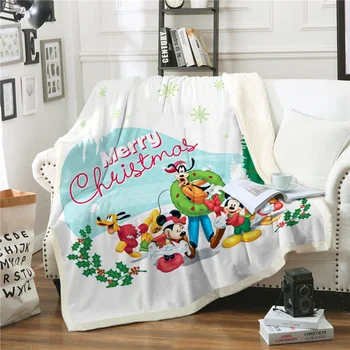 

Disney Christmas Throw Blanket Sofa Bed Cover Mickey Mouse Minnie Donald Duck Soft Warm Winter Bedspread Xmas For Children Adult