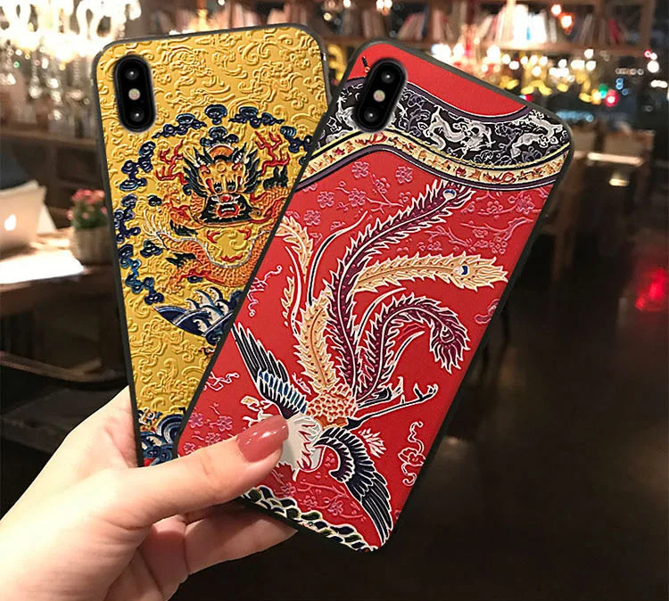 Чехол Emboss China Big dragon Heaven earth для Iphone XS MAX XS X XR, чехол для 6 6S 7 8 Plus