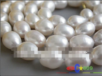 

17"（inch） 10-11mm rice white Freshwater cultured pearl necklace