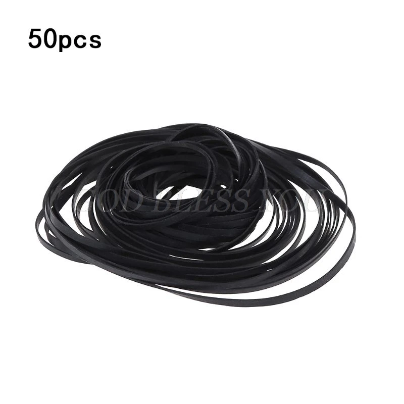 50Pcs 4mm Universal Assorted Common Flat Rubber Belt Mix Cassette Tape Machine Belt for Recorders Walkman CD DVD Drives