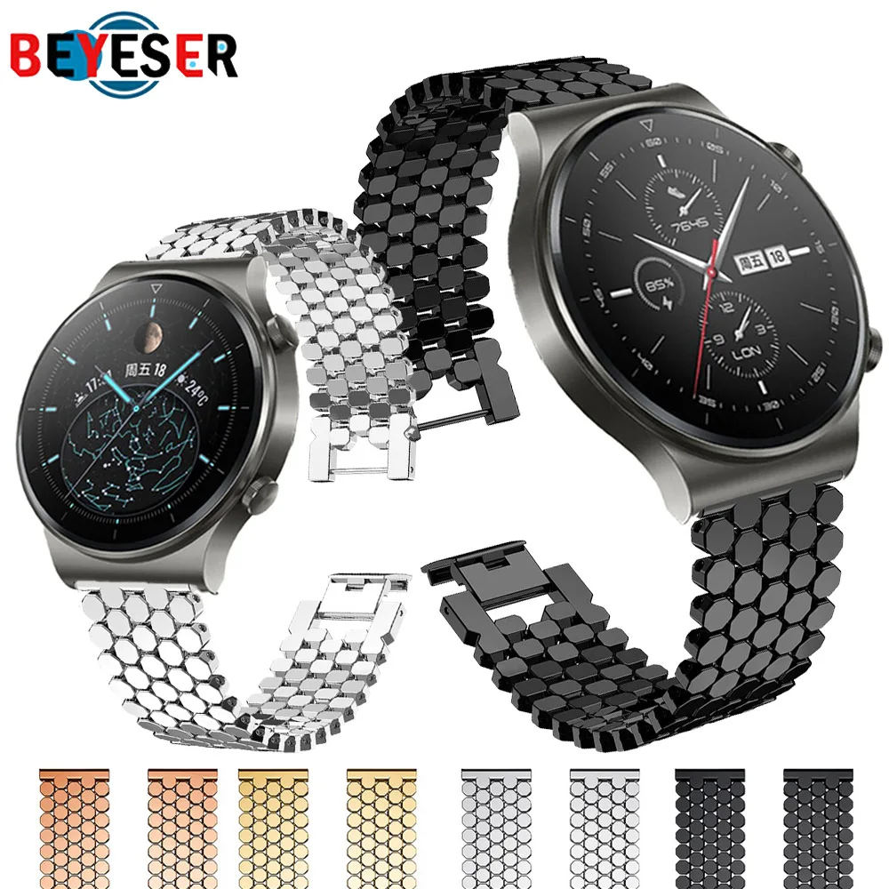 

Ремешок из нержавеющей стали для HUAWEI WATCH GT2 Pro, сменный Браслет для умных часов, 22 мм
