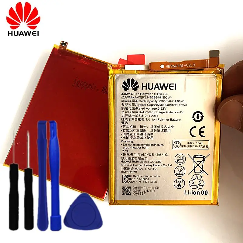 Настоящий 3000 мА/ч, HB366481ECW Батарея для huawei P Smart 5," FIG-LX1 FIG-LA1 FIG-LX2 FIG-LX3