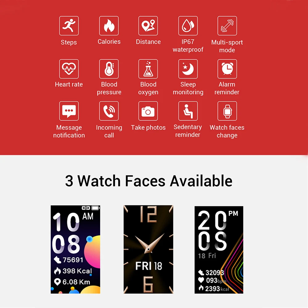 Fashion R12 TPU Smart Watch USB Charge Bluetooth Sport Band IP67 Waterproof Heart Rate Monitoring Smart Bracelet with Silica Gel