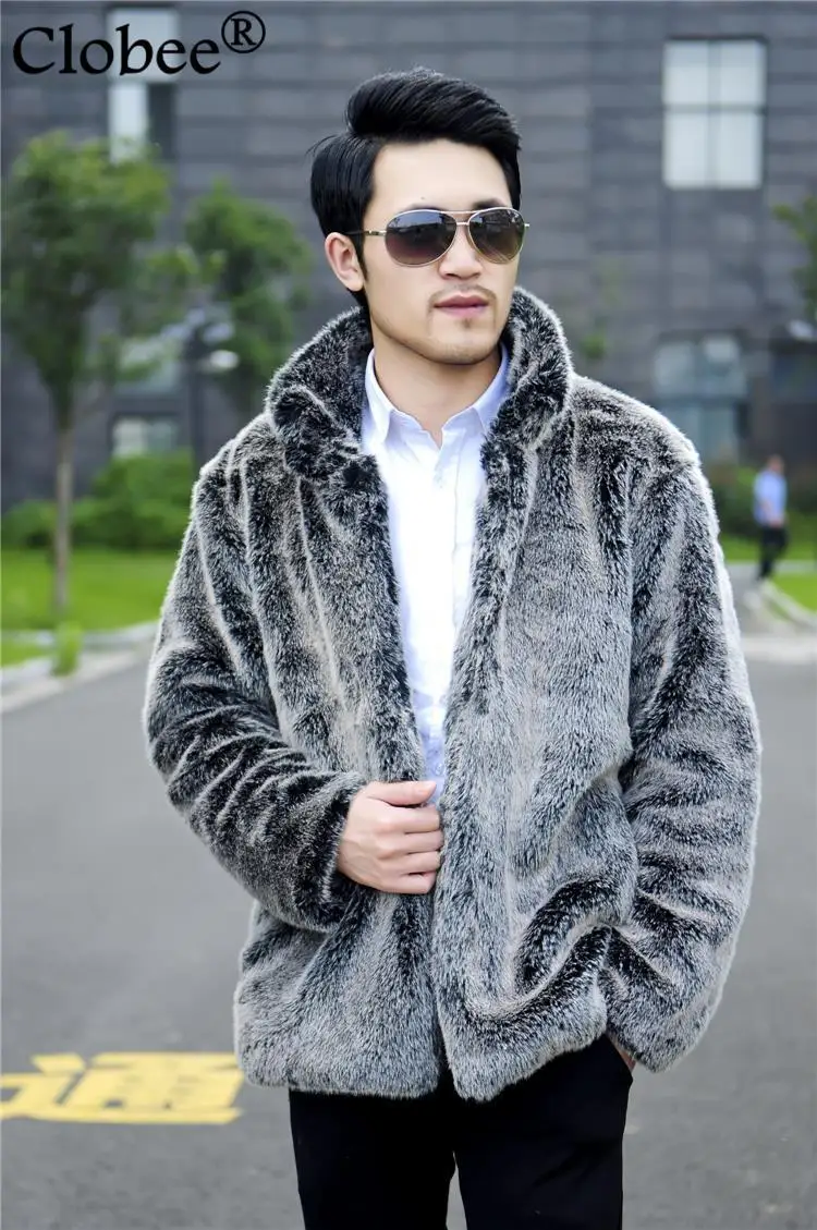 Горячая Распродажа 2019 Новая мужская зимняя меховая шуба из искусственного меха