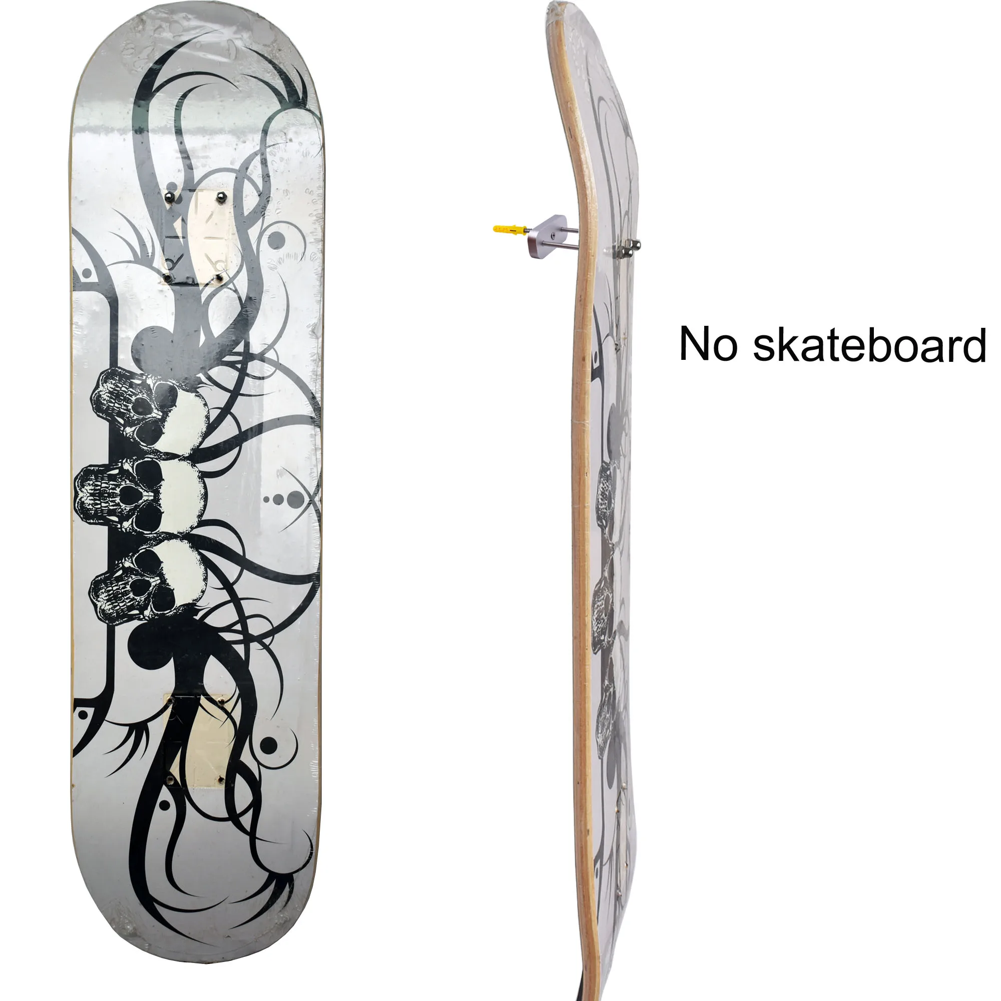 1Pair Skateboard Floating Deck Display Wall Mount Holder Rack Skateboard Parts 