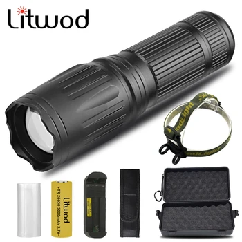 

4-core XHP50 Led Tactiacl Flashlight Ultra Bright Waterproof Torch Zoomable 5 Modes Bulbs 1*18650 or 1* 26650 Battery Adjustable