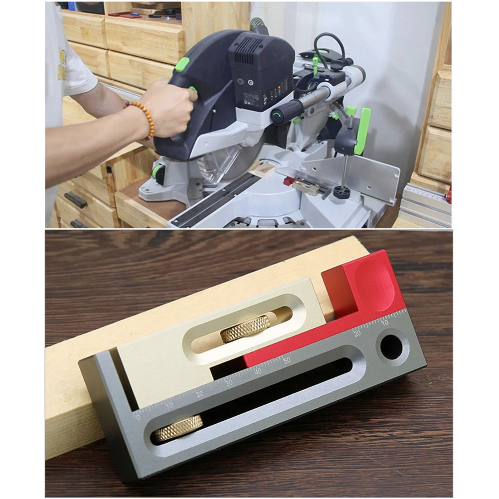 

Saw Slot Regulator Push Table Saw Slot Adjuster Movable Measuring Block Length Compensation Woodworking Tools