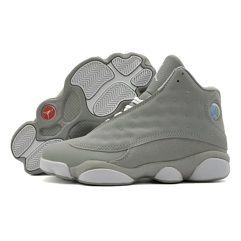 Jordan Ретро 13 Xiii мужские баскетбольные кроссовки Hyper Royal Altitude серые спортивные уличные спортивные кроссовки темно-синие кроссовки скидка распродажа - Цвет: wolf grey