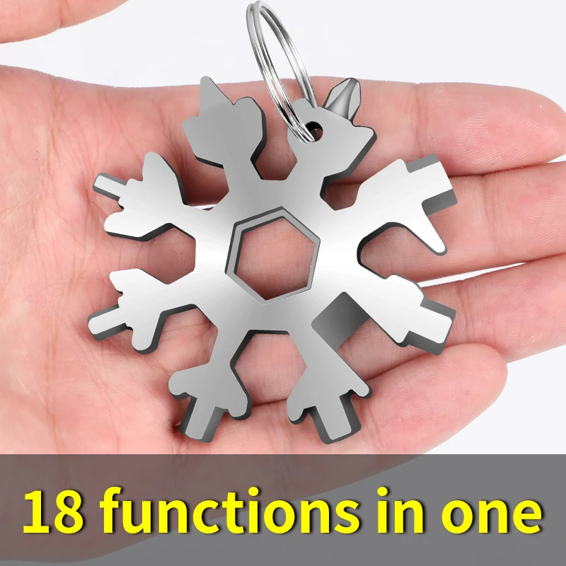 

18-in-1 Snowflake Multi-Tool Portable Pocket Tool Wrench Ratchet Combination Metric Wrench Set Socket Wrench Nut Tool for Repair