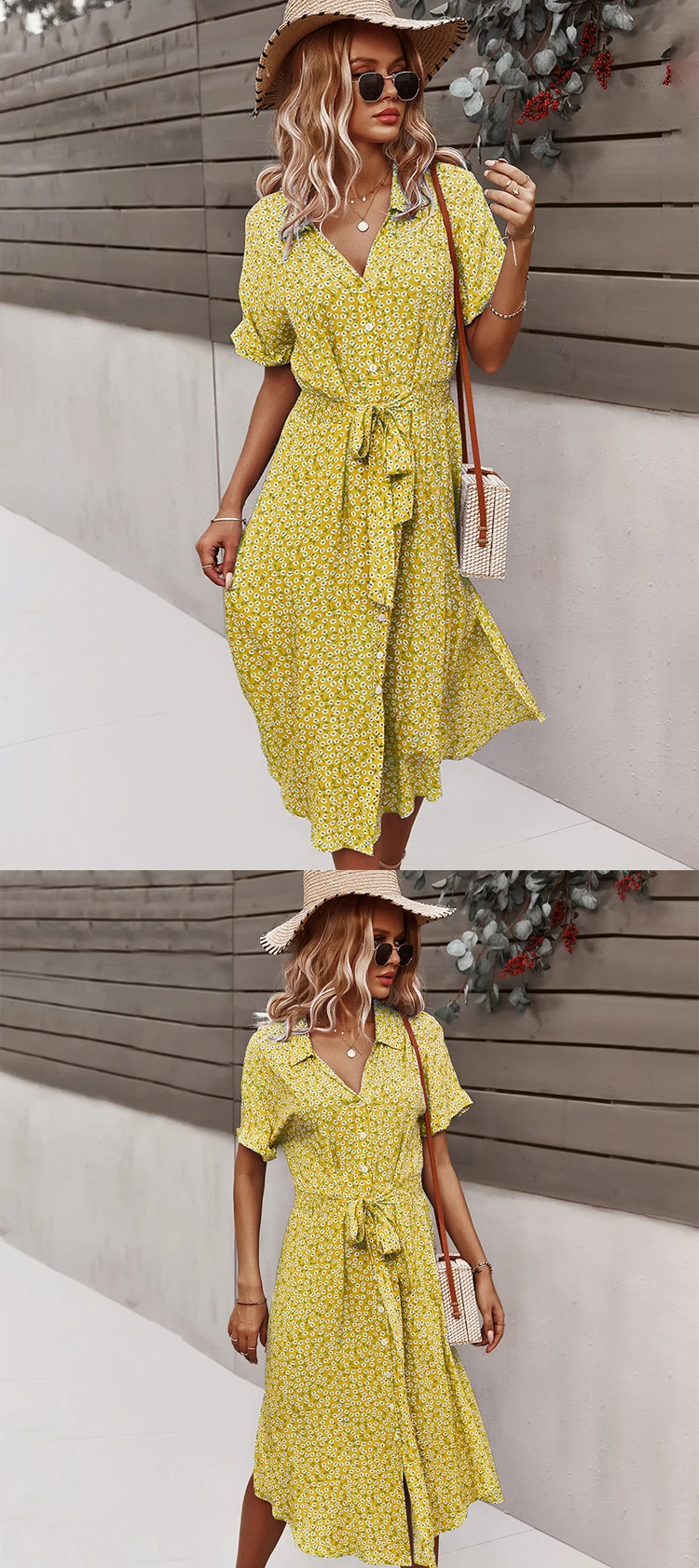 Dresses For Women Casual Short Sleeve 2021 Beach Dresses Women's Summer Holiday Sundress Floral Long Dress Tunics Robe Femmle