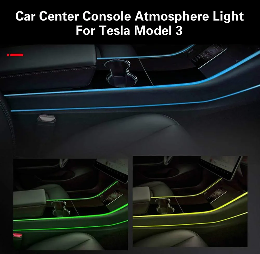 

BAFIRE 1 Pc Car Center Console Atmosphere LED Light Lamp For Tesla Model 3 Multi Color LED Light Lamp Interior Accessories