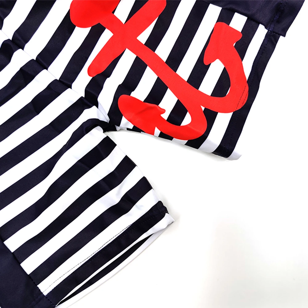 Детский купальный костюм для мальчиков с длинными рукавами 3/4 и принтом якоря