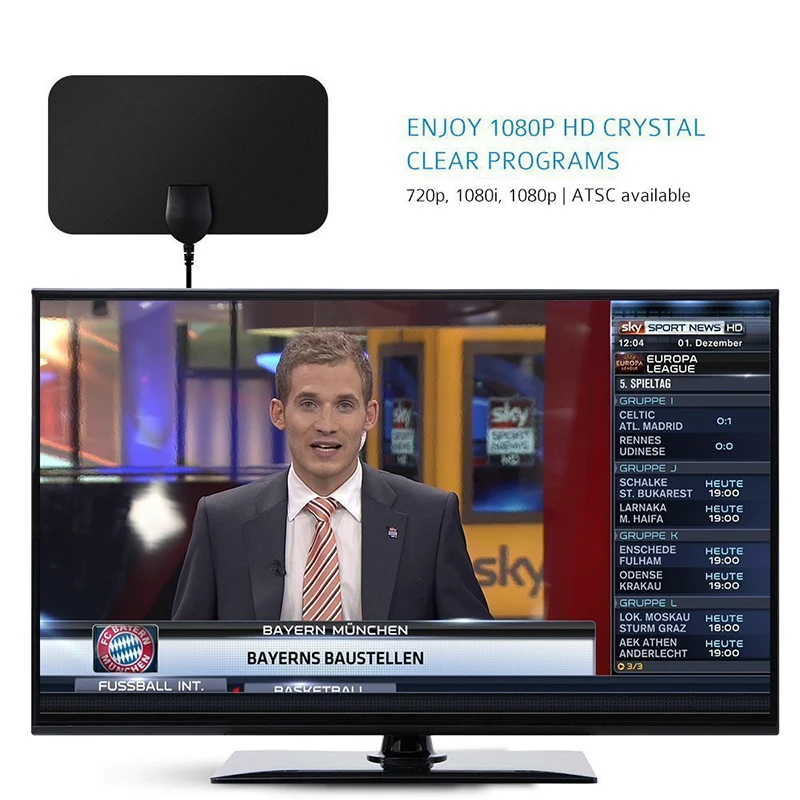 Телевизионная антенна цифровой 25DB HD Tv DTV коробка цифров ТВ 50 миль усилитель