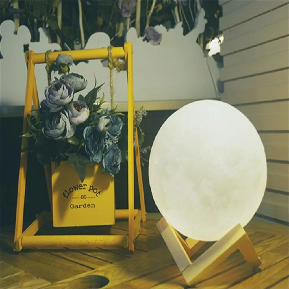 

USB Rechargeable Night Light 3D Print Moon Lamp Photo Custom Personality Color Change Lunar Touch/Remote 2/16 Colors Moonlight