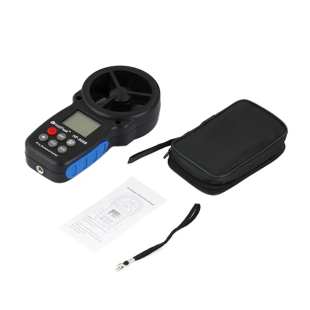 

HoldPeak HP-866B Mini LCD Multifunction Handheld Digital Anemometer Electronic Wind Speed Air Volume Measuring Meter