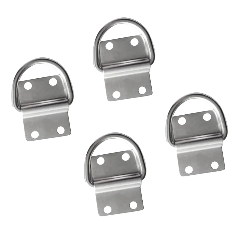 4Pcs Lashing Ring Staple Cleat Tie Down Point Boat Trailer Caravan Hardware