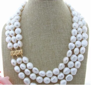 

FC123110 17-19" 9-10mm AA White Baroque Pearl Necklace