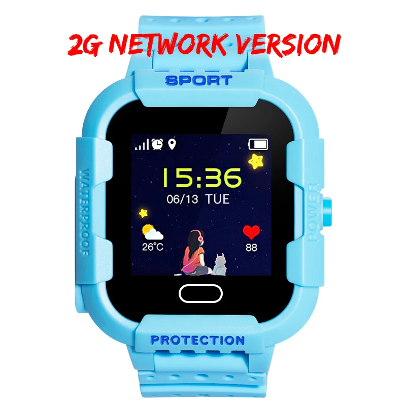 IPX7 водонепроницаемый смарт 4G Удаленная камера gps Wi-Fi Дети Студенты умные часы видео вызов монитор трекер местоположение телефон часы - Цвет: Blue color with 2G