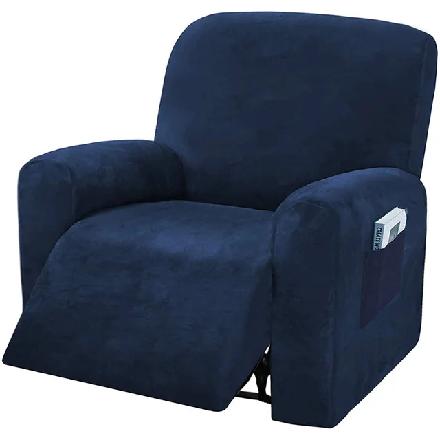 Recliner cover thick soft recliner cover, suitable for living room sofa cover, sofa armchair cover, elastic cover 10 colors Type2 navy blue