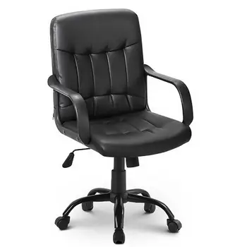 

Office chair imitation leather Office chair height adjustable swivel chair for office / living room, black