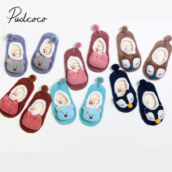 

Baby Floor Socks 3D Cartoon Cute Doll Anti-skid Particles Bottom Pure Cotton Keep Warm Feather Yarn Christmas Gifts
