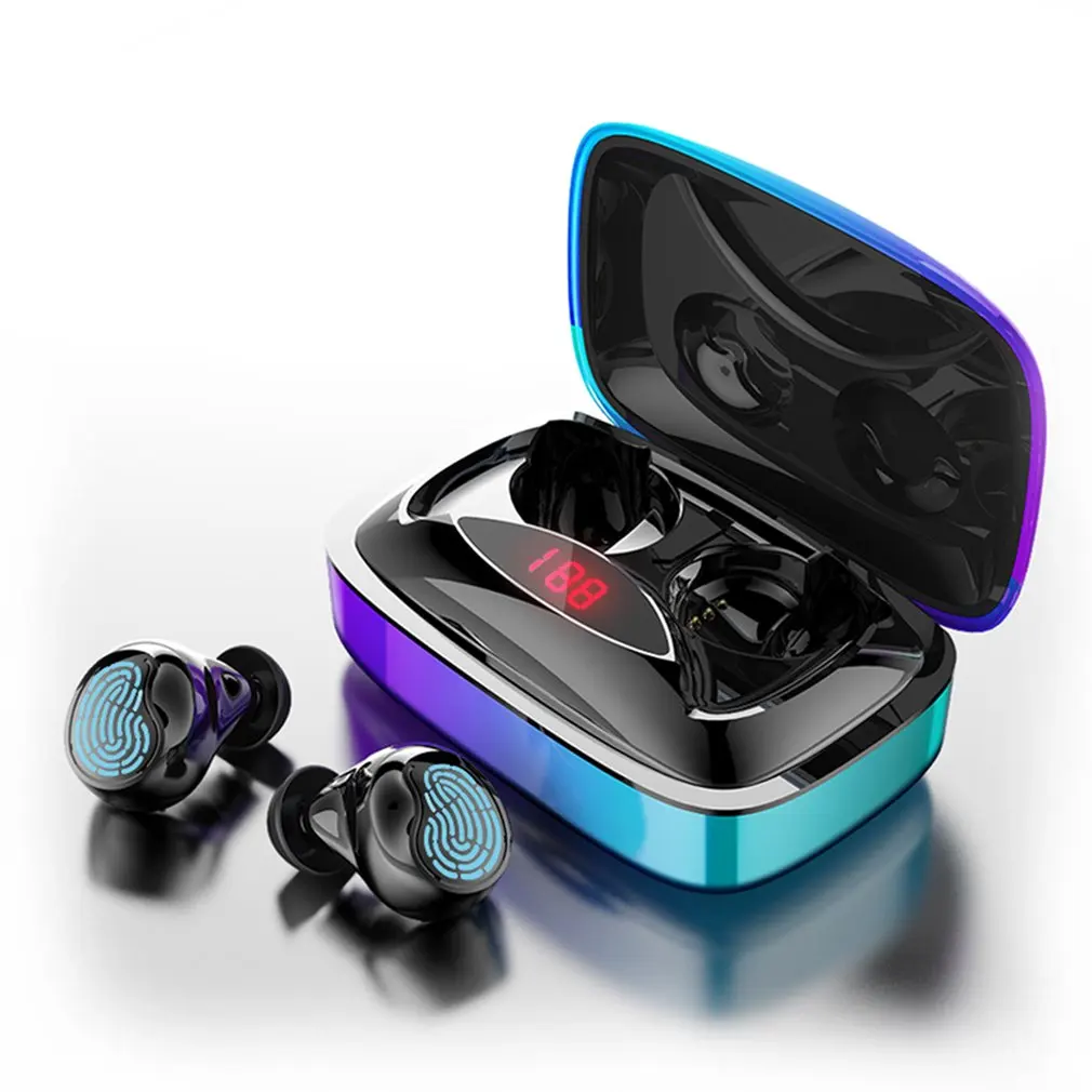 gradient black X29 TWS Bluetooth 5,0 наушники Портативный сенсорный контроль беспроводные наушники 6D стерео Бас спортивные наушники с 2000 мАч зарядная коробка - Цвет: gradient black