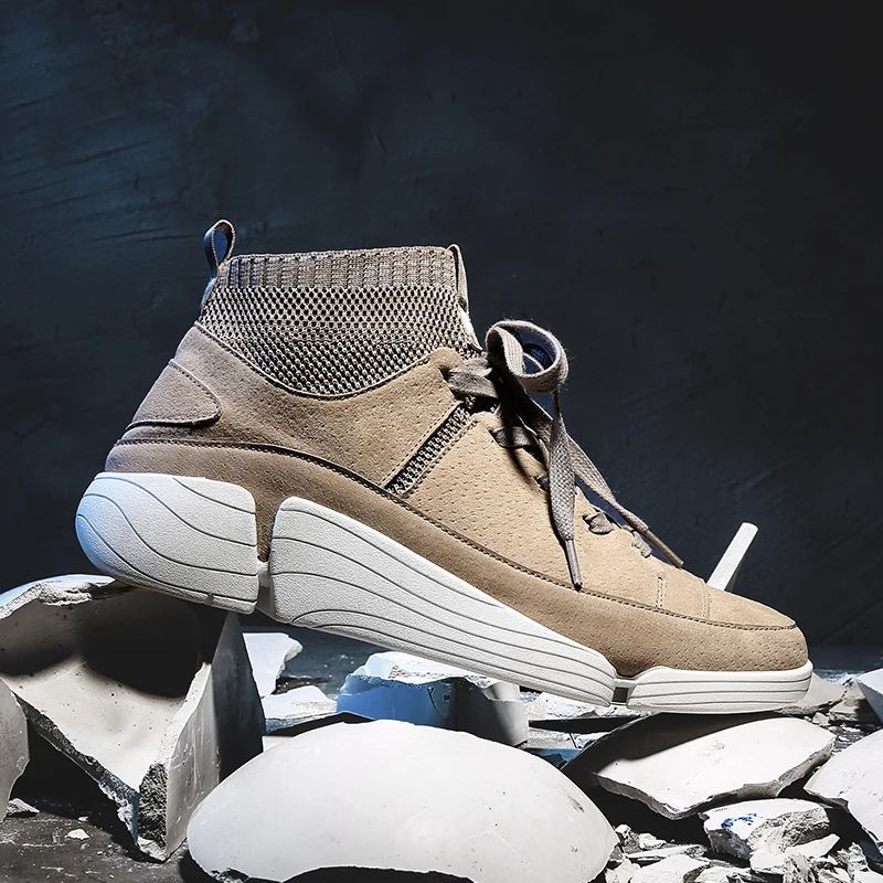 

2019 High Quality High-top Men Running Shoes Youth Casual wild Trend Sock shoes Boy Soft Wearable Sneakers Zapatillas de hombre