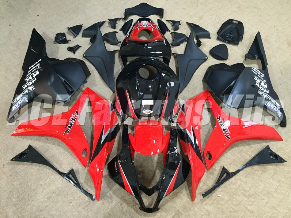 Топ Инъекций ABS Полный комплект обтекателя подходит для Honda CBR600RR 09, 10, 11, 12, F5 2009 2010 2011 2012 Обтекатели на заказ; цвет красный, черный