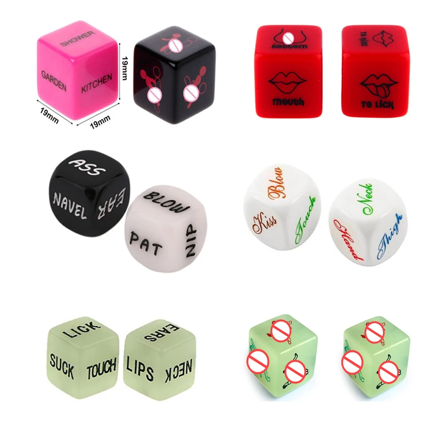 Sex Dice for Adult Couples 6 Sided Acrylic Cube Erotic Dice Positions Love Game Flirting Toy 2Pcs