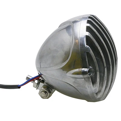 Polished light JAER для Honda Yamaha Suzuki Chopper Bobber Кафе Racer галогенные туринг лампа светильник Ретро зубчатый ребристая фара лампа - Цвет: Polished light