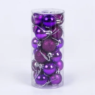 purple 24 шт. Рождественская елка Декор мяч ярких цветов 3 см безделушка Висячие рождественские украшения для дома Свадебные украшения Рождественские вечерние - Цвет: purple