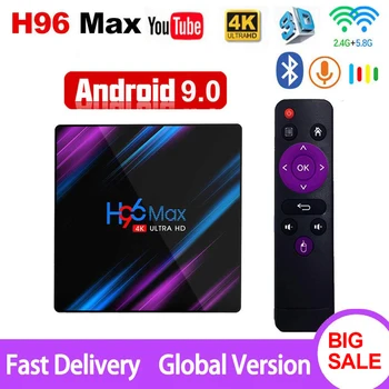 

Android TV Box Android 10.0 H96 Max Rockchip RK3318 4K Smart TV Box 2.4G&5G Wifi BT4.0 H96Max 4GB 64GB Media Player Set Top Box