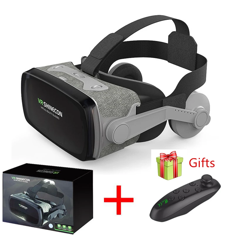 VR With Controller A VR Shinecon 9,0 шлем VR Очки виртуальной реальности 3D очки гарнитура шлем для смартфонов смартфон Google картон стерео - Цвет: VR With Controller A