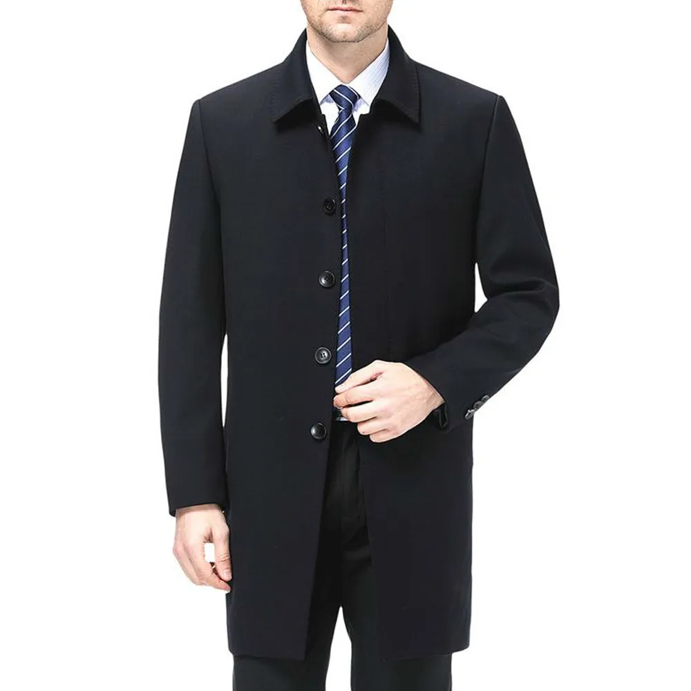 

Куртка мужская Осенняя классическая, повседневный пиджак с отложным воротником, тренчкот